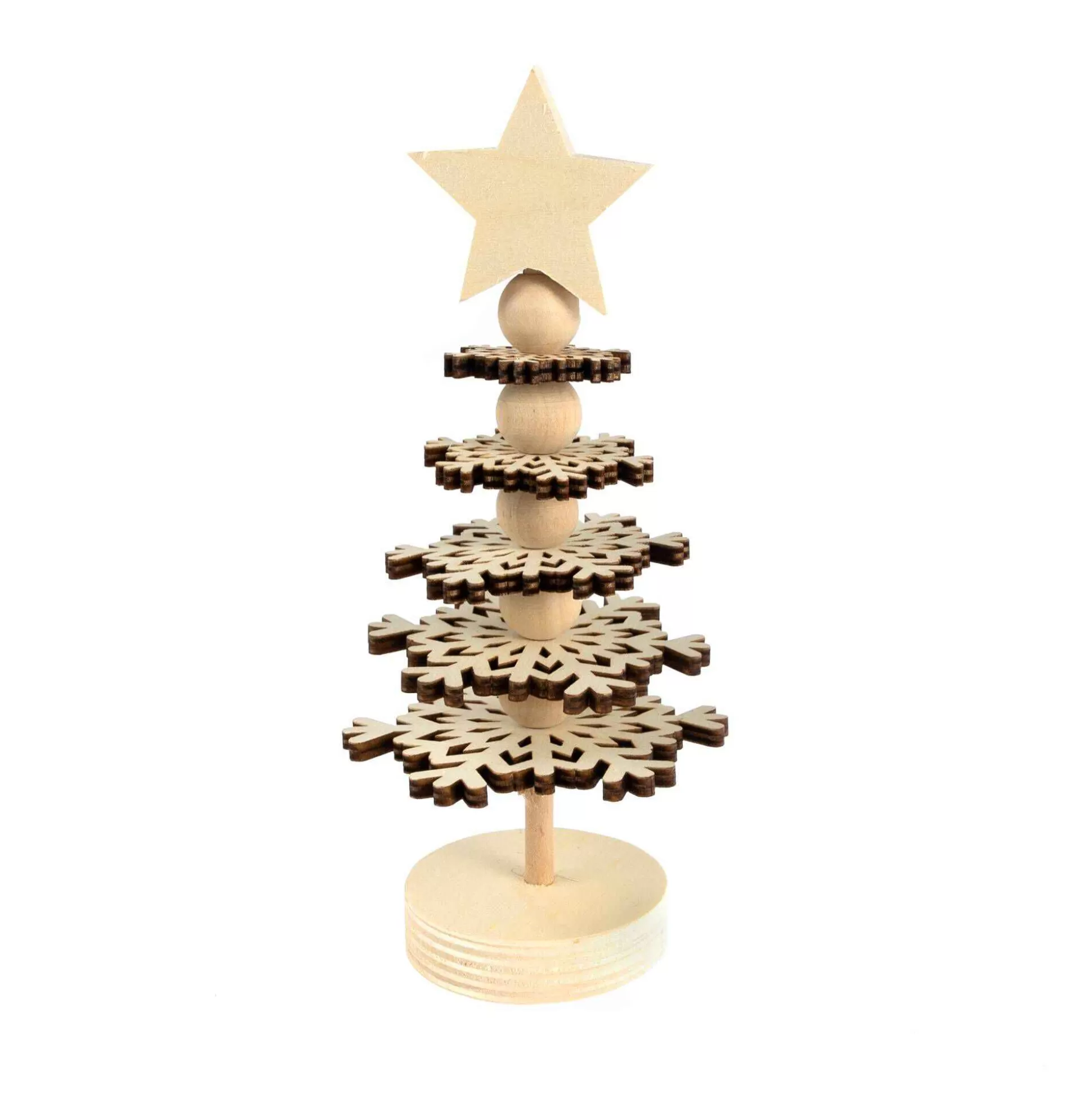 Wooden Standing Snowflake Tree 22Cm-Hobbycraft Hot