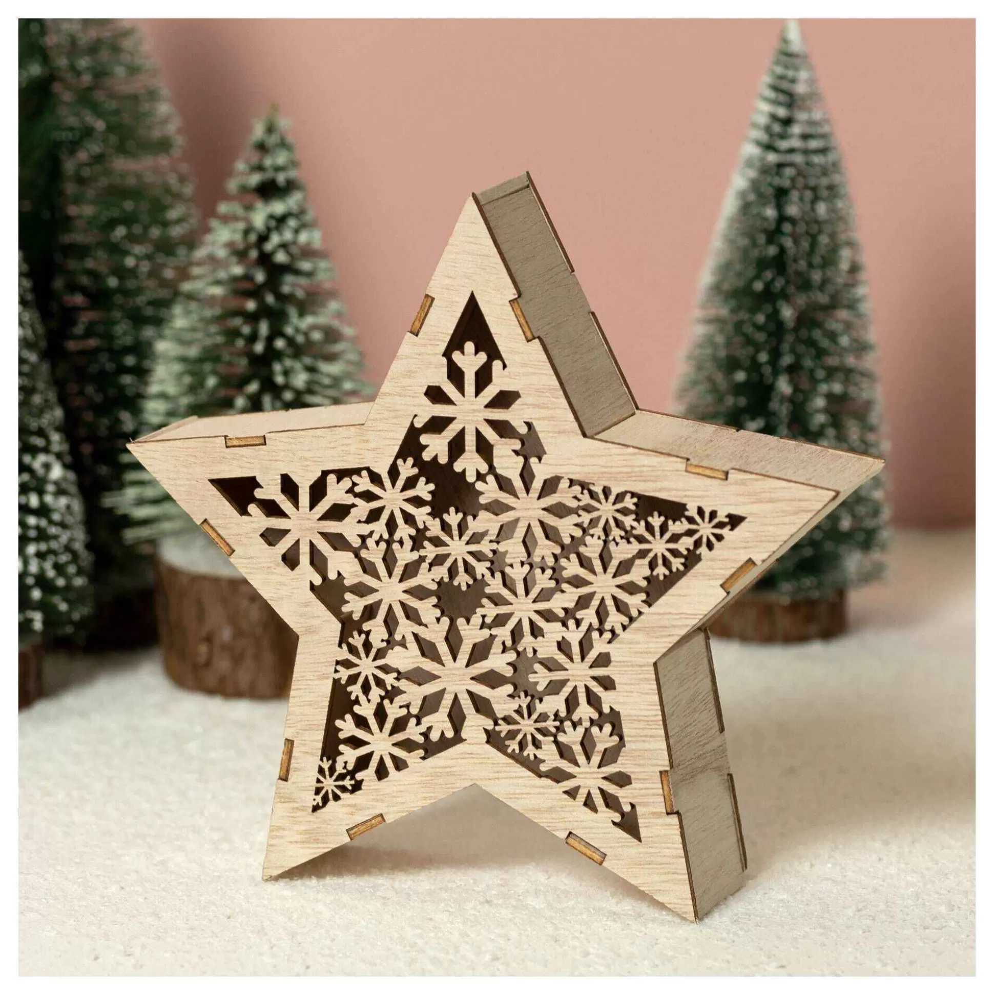 Wooden Star Decoration 17.5Cm-Hobbycraft Cheap