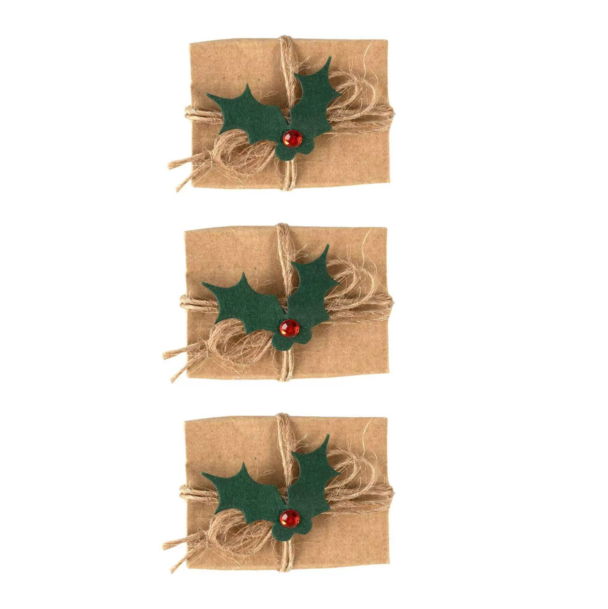 Wrapped Christmas Present Embellishments 3 Pack-Hobbycraft Clearance